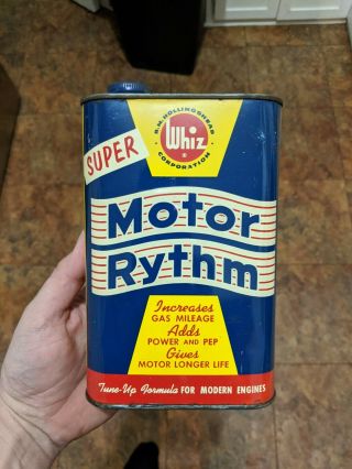 Antique Vintage Whiz Motor Rythm Can.  Rare Blue Background Model Hollingshead