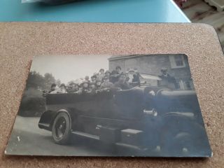 Postcard Vintage Charabanc Outing Isle Of Wight Unknown Location Iow Iw