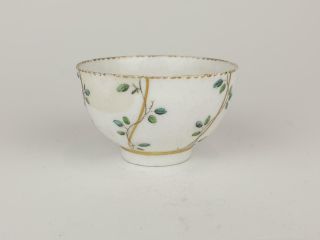 Good Antique 18thc Chelsea Derby Tea Bowl,  Foliage & Gilding