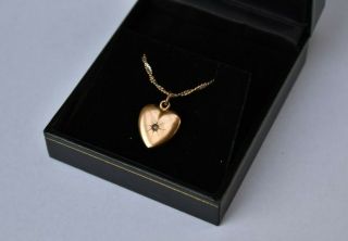 Antique W&h.  (wightman & Hough Co. ) Small Gold Filled Heart Locket Circa 1880 