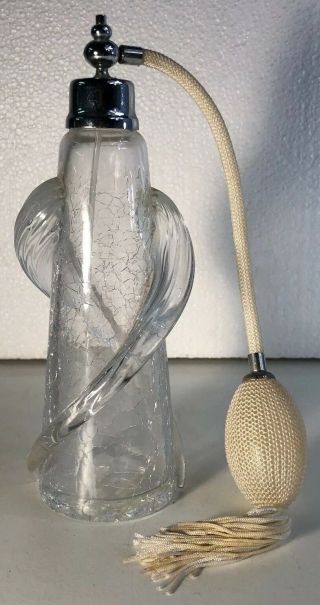 Vintage Mag Parfums Vanity Perfume Bottle Squeeze Clear Glass 8” (i1)