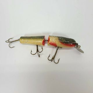 Vintage Lucky Strike Perch Tack Eye Jointed Pikie Musky Wood Fishing Lure