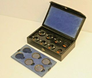 Set Of 12 Vintage Antique Bausch And Lomb Microscope Eyepieces Medical