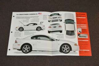 1995 Ford Mustang Cobra R Muscle Car Spec Sheet Brochure Photo Booklet