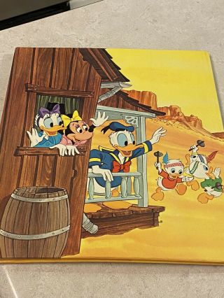 Vintage 1973 Walt Disney ' s Mickey Mouse In The Wild West Hardcover 3