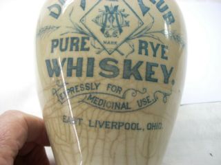 Antique 1890 ' s Meredith ' s Diamond Club Pure Rye Whiskey,  East Liverpool,  Ohio 3