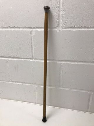 Vintage 1926 K&s Ld.  London Sterling Silver Topped Walking Stick / Cane - 82cm