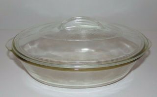 Vintage Glasbake Oval Casserole Baking Dish With Lid Glass 1qt 235 - 225 Made Usa
