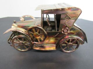 Rare Vintage Berkeley Designs Copper Metal Art Car Music Box Plays