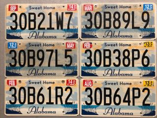 One Alabama License Plate Sweet Home Heart Of Dixie Random Letters/numbers