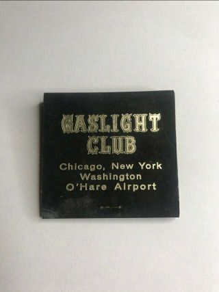 Vintage Matchbook Gaslight Club Chicago York Unstruck Intact Gold Tips Rare