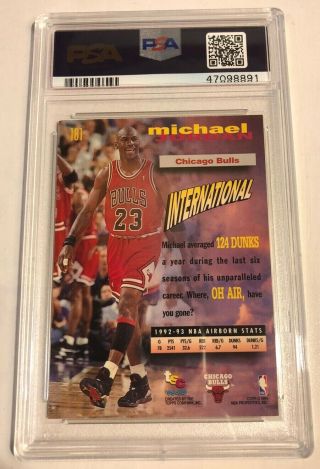 Michael Jordan 1993 - 1994 Topps Stadium Club Frequent Flyers Members Only Psa 9