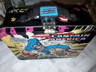 Vintage Marvel Captain America Metal Lunch Box - Jack Kirby Art 2