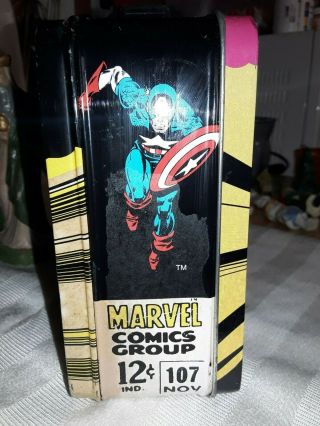 Vintage Marvel Captain America Metal Lunch Box - Jack Kirby Art 3