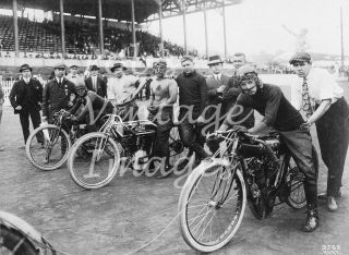 Indian Excelsior Harley Davidson Motorcycle Board Track Racing Photo 8 X 10