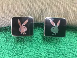 Rare Vintage Playboy Bunny Cufflinks And Tie Tack,  Metal Plus Enamel