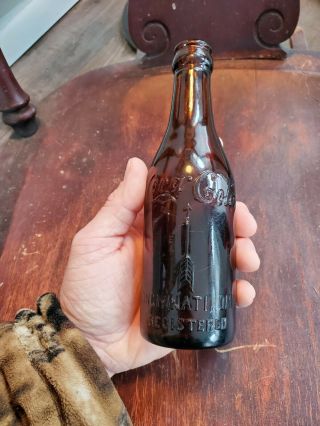 Antique Amber Coke Bottle Cincinnati Ohio