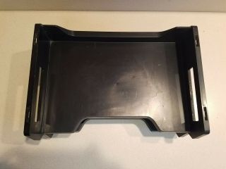 Vintage Rogers Set of 2 Black Stacking Plastic Letter File In/Out Trays 2531 3