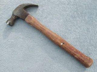 Vintage Stanley Curved Claw Hammer With Wood Handle