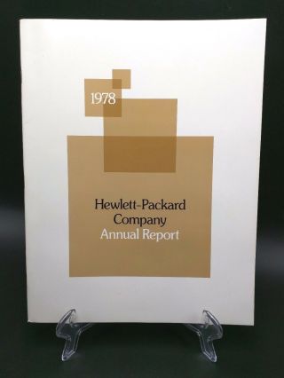 Vintage 1978 Hp Hewlett Packard Annual Company Report