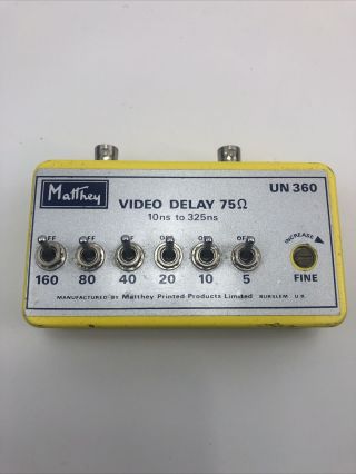 Vintage Matthey Video Delay Un360 10ns To 325ns 75 Ohms