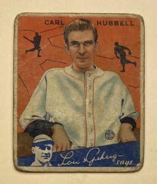 1934 Goudey 12 Carl Hubbell Gd