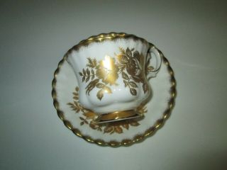 Vintage Royal Albert Bone China England " Golden Rose " Cup And Saucer Gold Trim