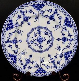 Vintage Ridgway Lawley England Blue Danish Blue & White Dinner Plate 1955 - 1962