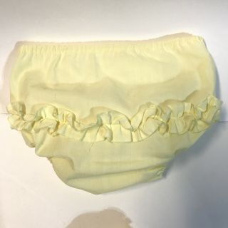 Vintage Plastic Vinyl Lined Baby Diaper Pants Bloomers Yellow Ruffle Butt Bum
