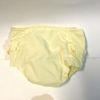 Vintage Plastic Vinyl Lined Baby Diaper Pants Bloomers Yellow Ruffle Butt Bum 2