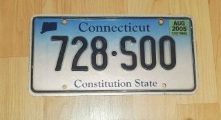 Real Connecticut State License Plate Auto Number Car Tag Constitution 1
