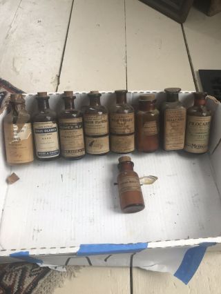 9 Extract Antique Medicine Pharmacy Apothecary Drug Store Bottles Passion Flower