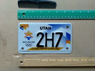 License Plate,  Utah,  Motorcycle,  2002 Olympic Games,  2h7