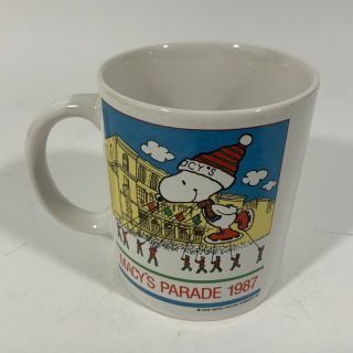 Vintage Macy’s Thanksgiving Day Parade 1987 Ceramic Coffee Mug Snoopy Balloon