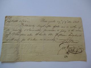 Antique American Document 19th Century York Early Autographs Museum Quality