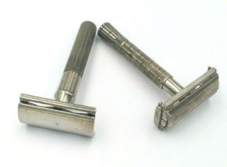 Vintage Gillette Safety Razors - - Two - - Made In U.  S.  A.