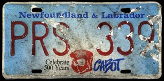 Newfoundland And Labrador - C.  2000 Prp License Plate Prs 339 - Cabot 500 Years