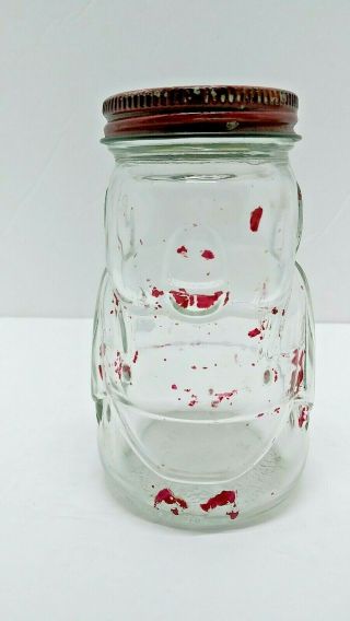 Vintage " Brother Can You Spare A Dime " Glass Jar 1930s Hazel Atlas Piggy Bank