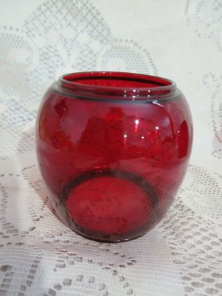 Red Cranberry Glass Lantern Globe 3 7/8 " Tall