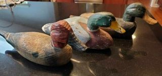 Semi/antique Hand Carved Wooden Duck Decoys