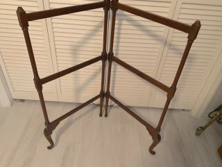 Antique Solid Walnut Wood Quilt Rack Folds For Storage 35” Tall