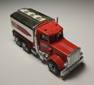 Vintage Matchbox Red Peterbilt Getty Gasoline Tanker Truck 1/80 Diecast