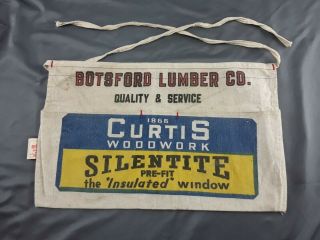 Vtg Botsford Lumber Co.  Canvas Carpenter Nail Cloth Apron Curtis Woodwork