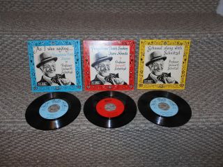 Set Of 3 Vtg 1961 - 1962 Professor Schnitzel 45rpm Records - Pa Dutch Humor