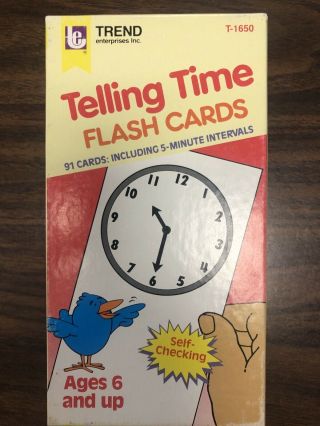 Vintage Telling Time Flash Cards By Trend Enterprises 1985 T - 1650
