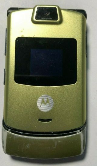 Motorola Razr V3 Green (cricket) Cell Phone Fair To Good Vintage Parts