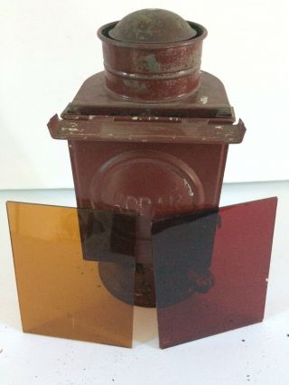 Antique Kodak No.  2 Kerosene Darkroom Lamp Box 2 Lens