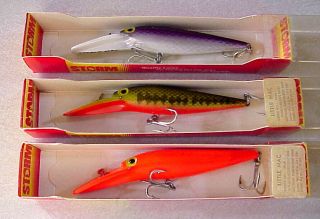 3 Vintage Storm Little Mac Fishing Lures W/ Boxes Nos Bass Tough Baits