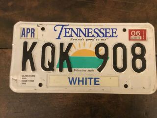 Tennessee 2006 License Plate “ Sounds Good To Me” White County Kqk - 908