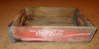 Vintage Old Enjoy Coke Coca Cola Wooden Soda Pop Crate Carrier Wood Box Case